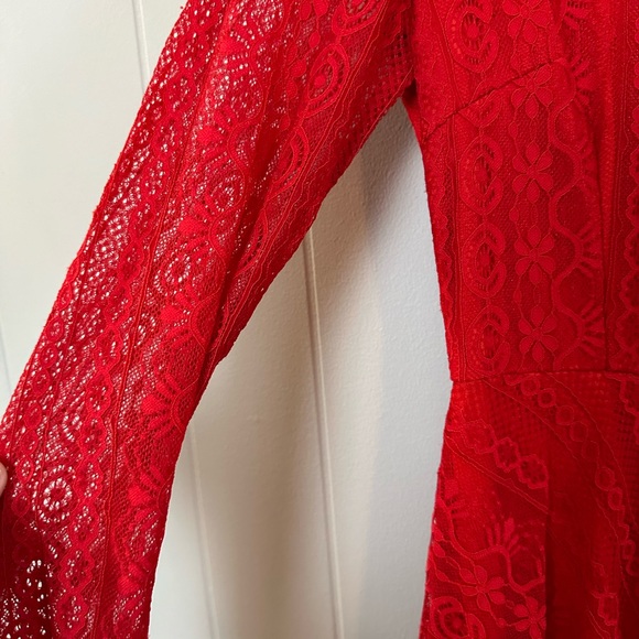 Vintage red lace dress - Picture 8 of 10